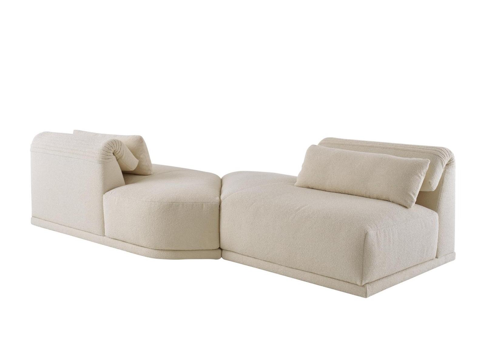 Modular fabric sofa with headrest | Grand Angle by Ligne Roset