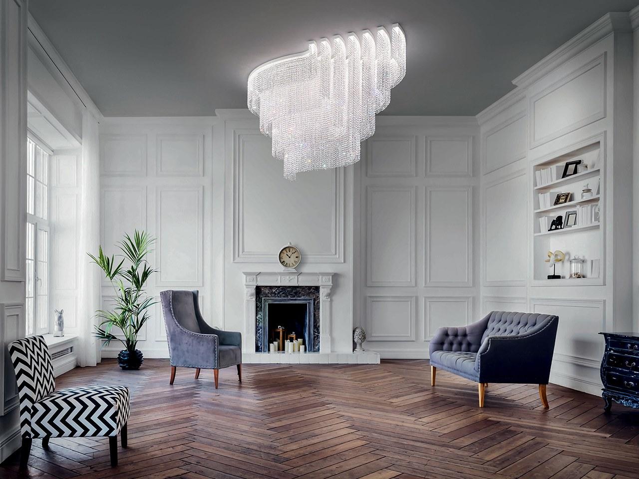 LED crystal ceiling lamp with dimmer | Galassia R2 Sng by Masiero