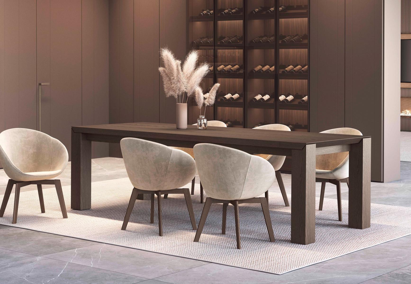 Extending wooden dining table | Ambrogio by Olivieri