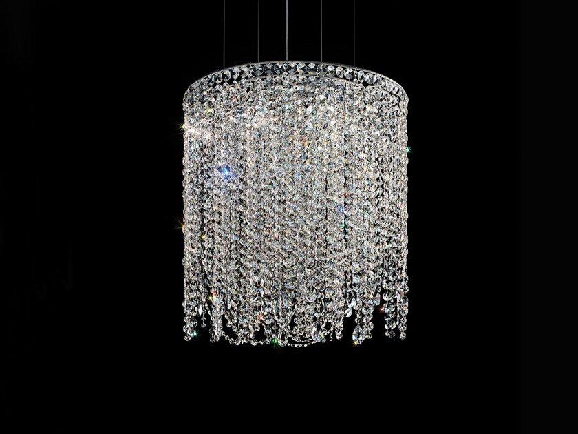 Incandescent chrome plated pendant lamp with crystals | Impero & Deco Ve 893 S9 by Masiero