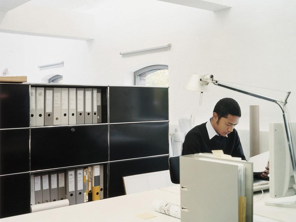 Low modular metal office storage unit | Haller Credenza As Office Storage by USM