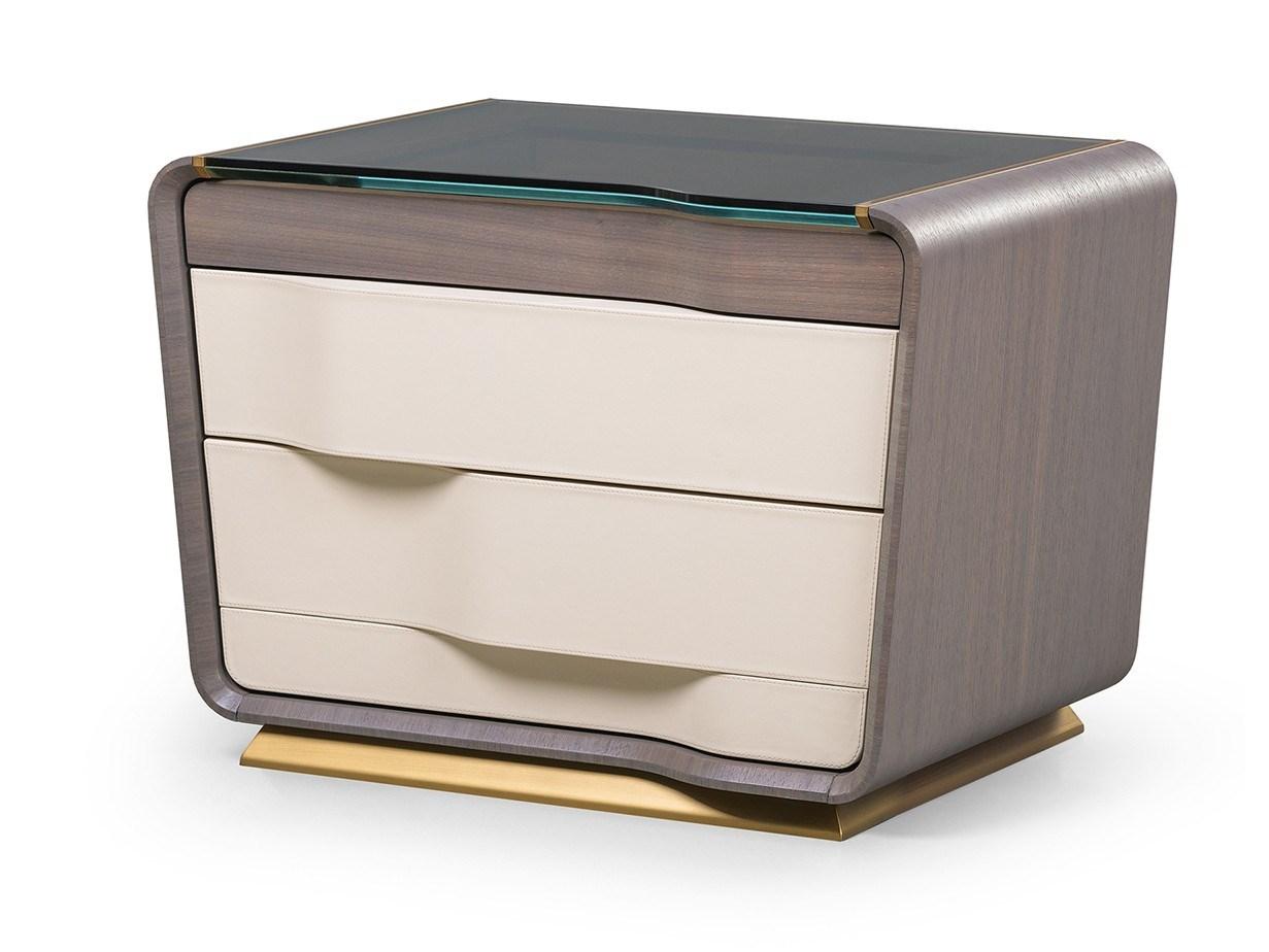 Rectangular bedside table with drawers | Melting Light by Turri