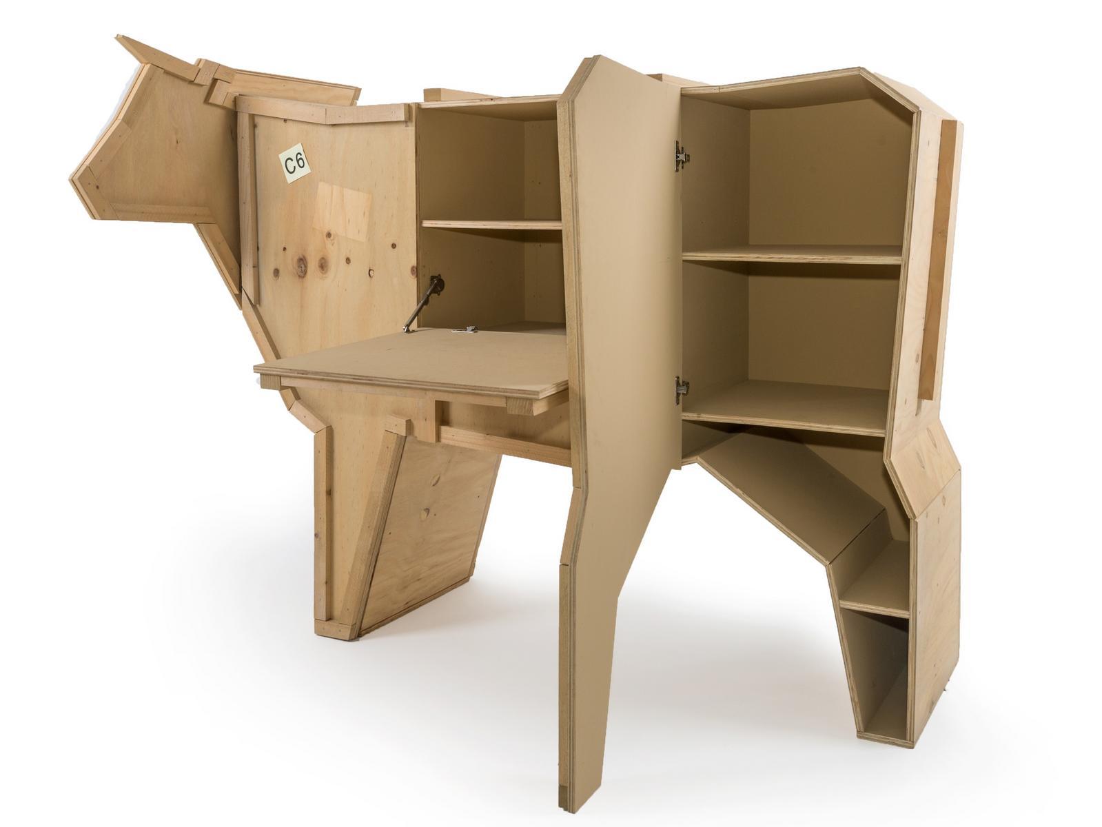 Wooden highboard with doors | Sending Cow by Seletti