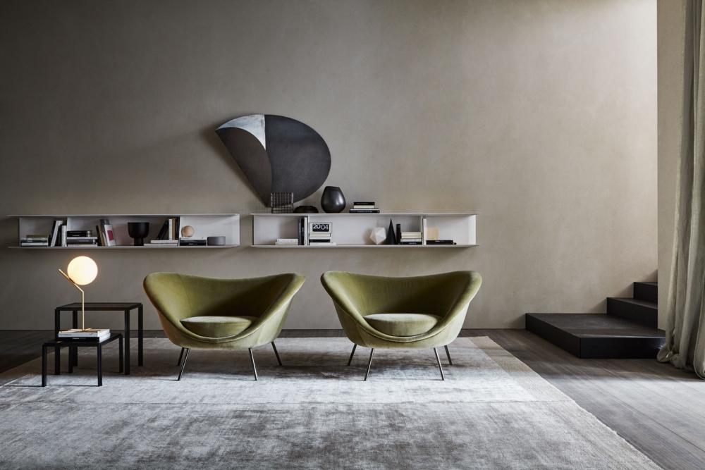 Fabric armchair with armrests | D.154.2 by Molteni