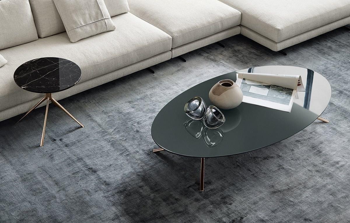 Low round marble coffee table | Mondrian by Poliform