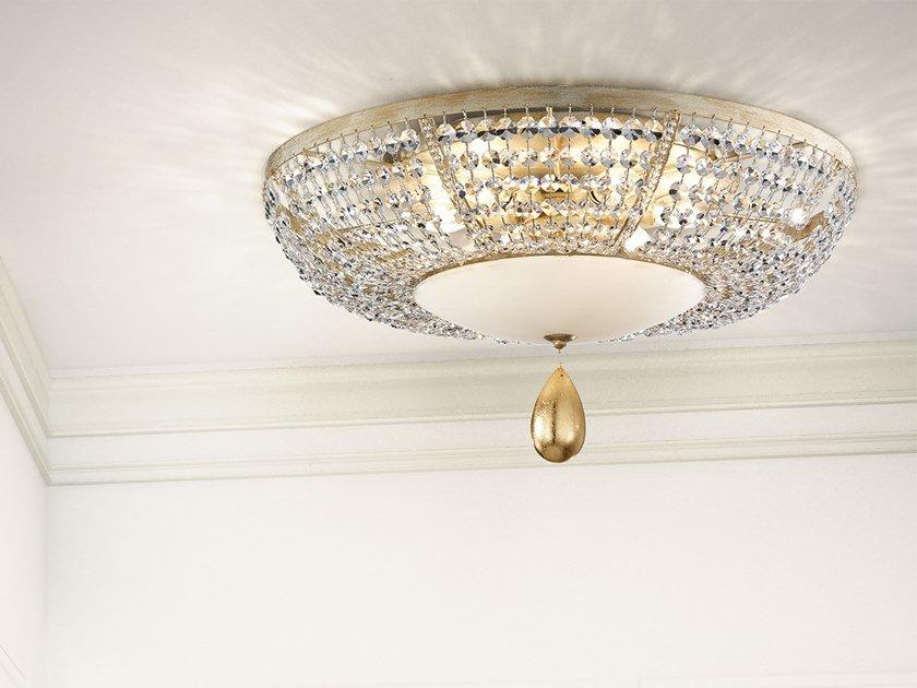 Metal ceiling lamp with crystals | Noblesse Pl6 by Masiero