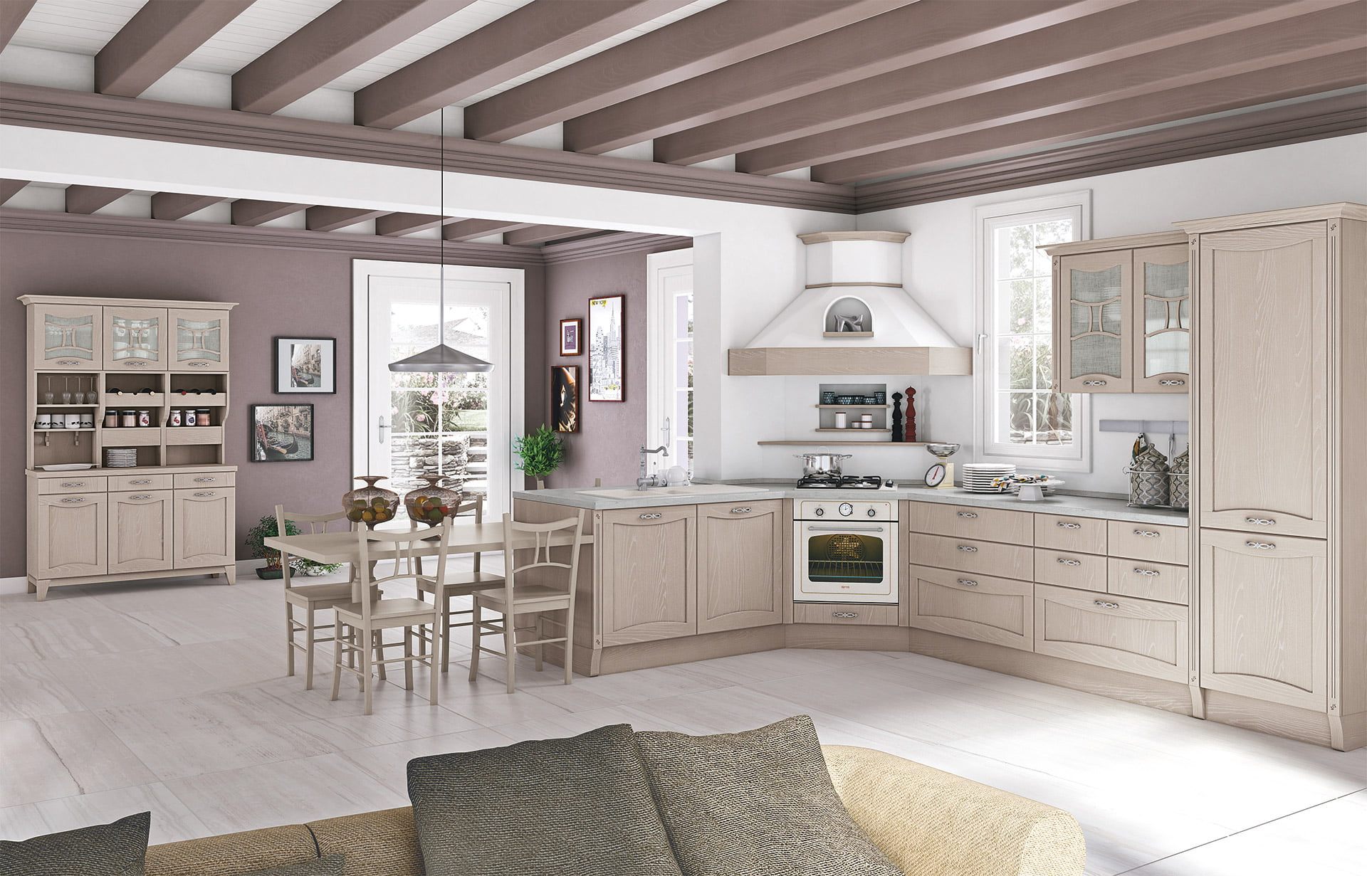 Wood kitchen with handles Creo kitchens Aurea