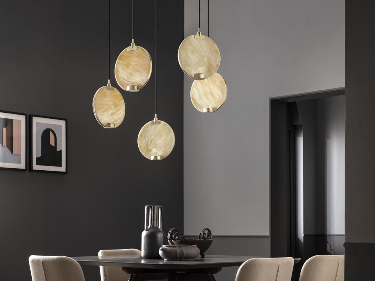 LED glass pendant lamp with dimmer | Horo S5 by Masiero