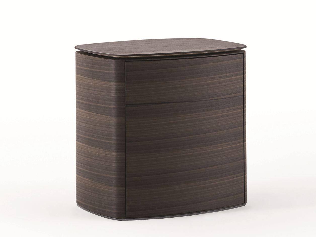 Rectangular eucalyptus bedside table with drawers | 4040 by Molteni