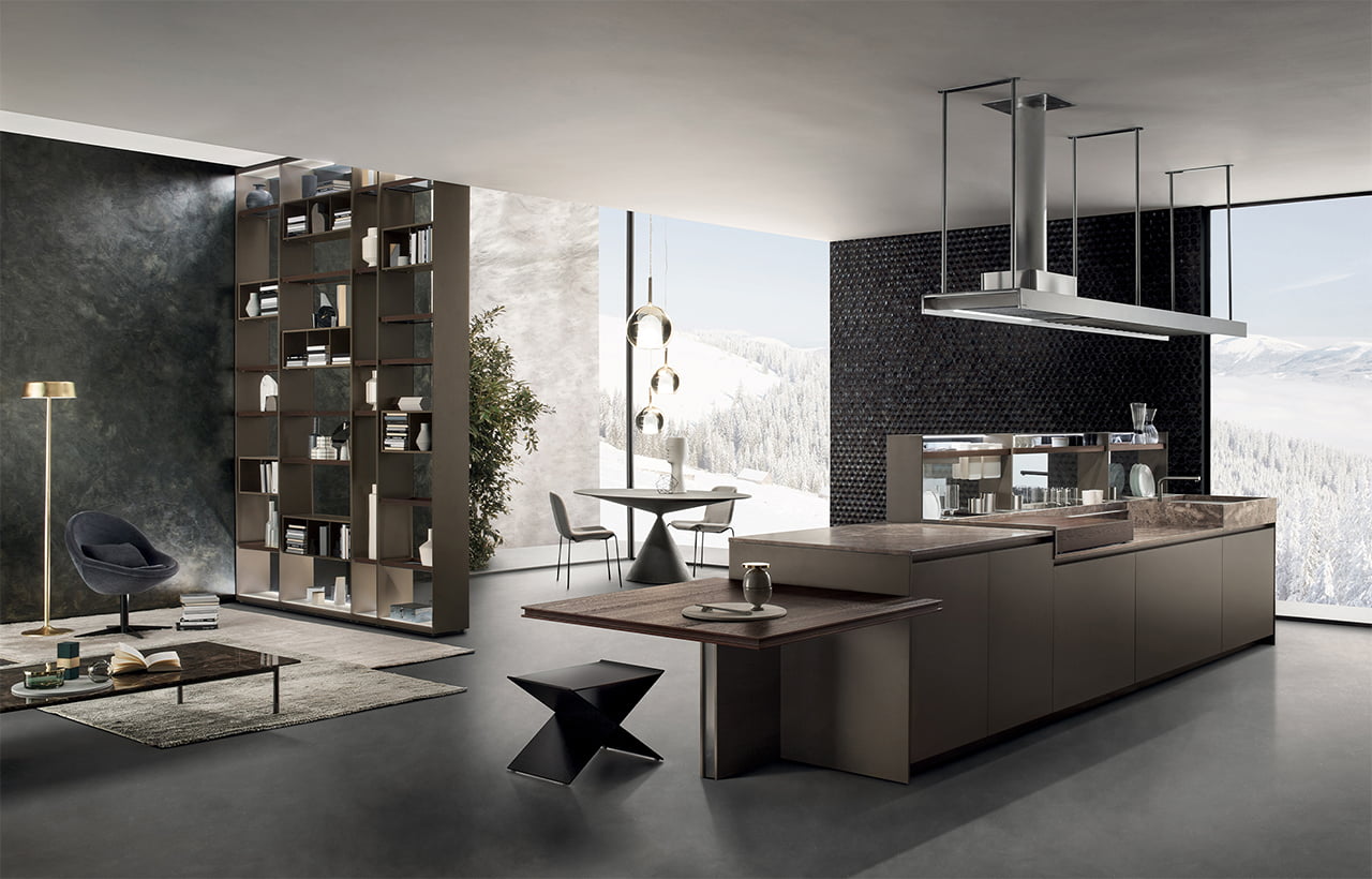 Fenix kitchen with handles Ernestomeda Soul