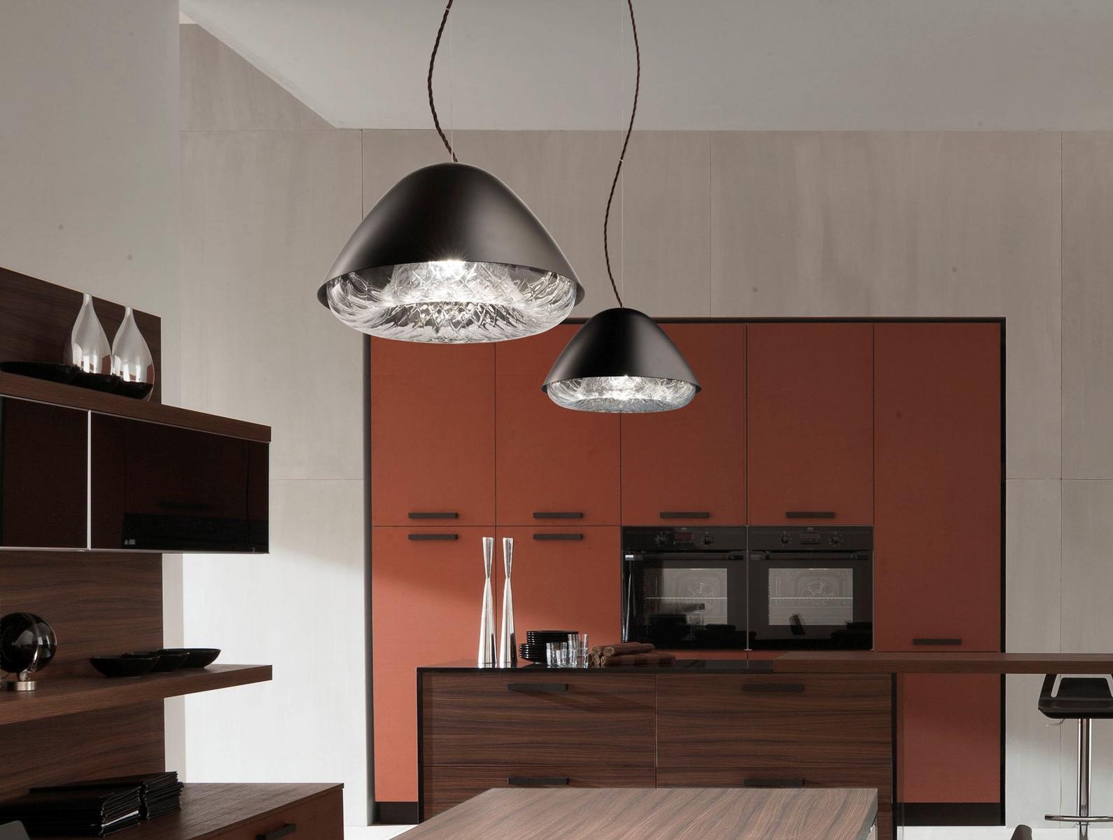 Blown glass and metal pendant lamp | Kira Sp by Vistosi