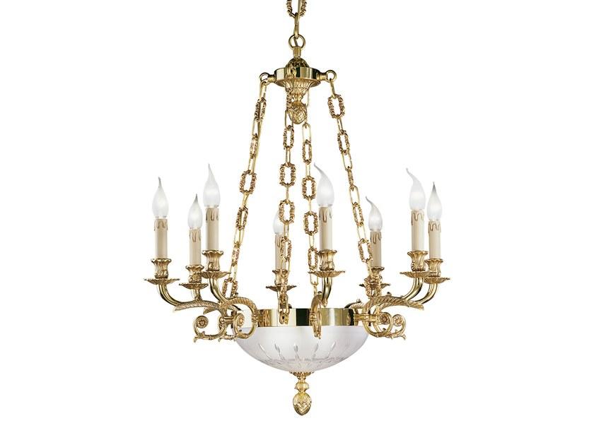 French Gold finish table lamp with hand cut satin glass | Jenny 237/8+2 by Possoni Illuminazione