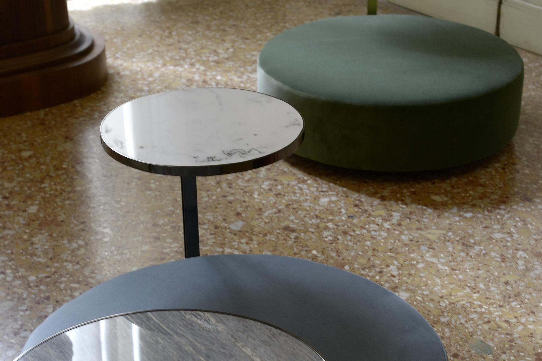 Upholstered round fabric pouf | Febe by Domingo salotti