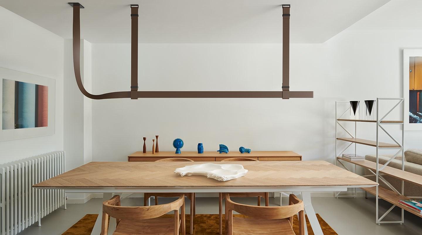 LED tanned leather pendant lamp | Belt by Flos