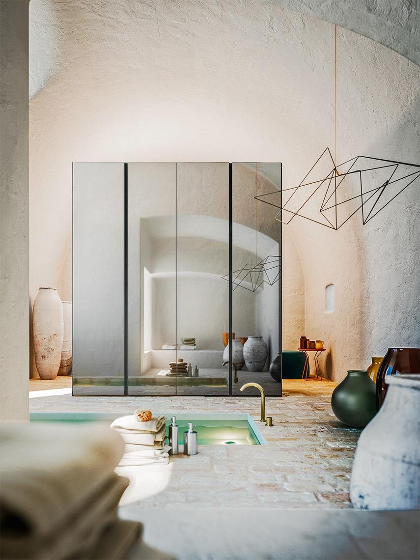 Modular lacquered wardrobe with coplanar doors | Go Up by ALF Dafre