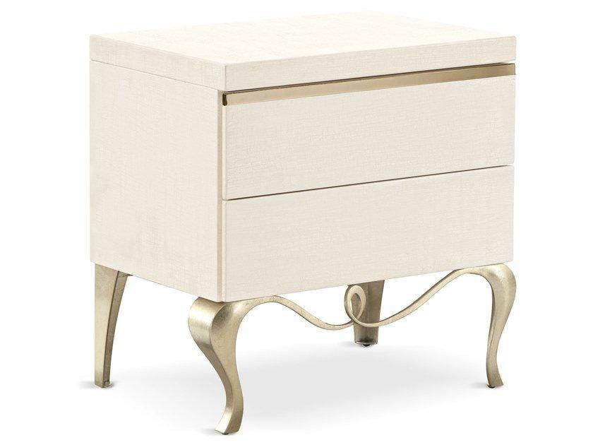 Rectangular wooden bedside table with drawers | Ghirigori New by Cantori