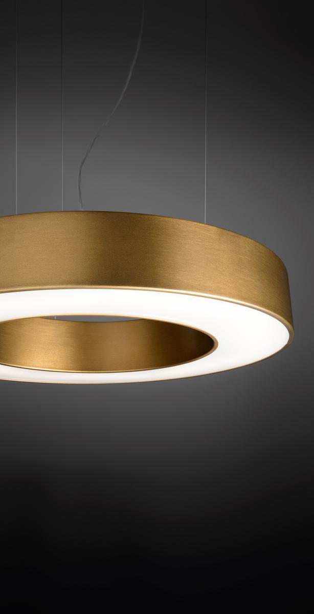 LED aluminium pendant lamp | Silver Ring by Panzeri