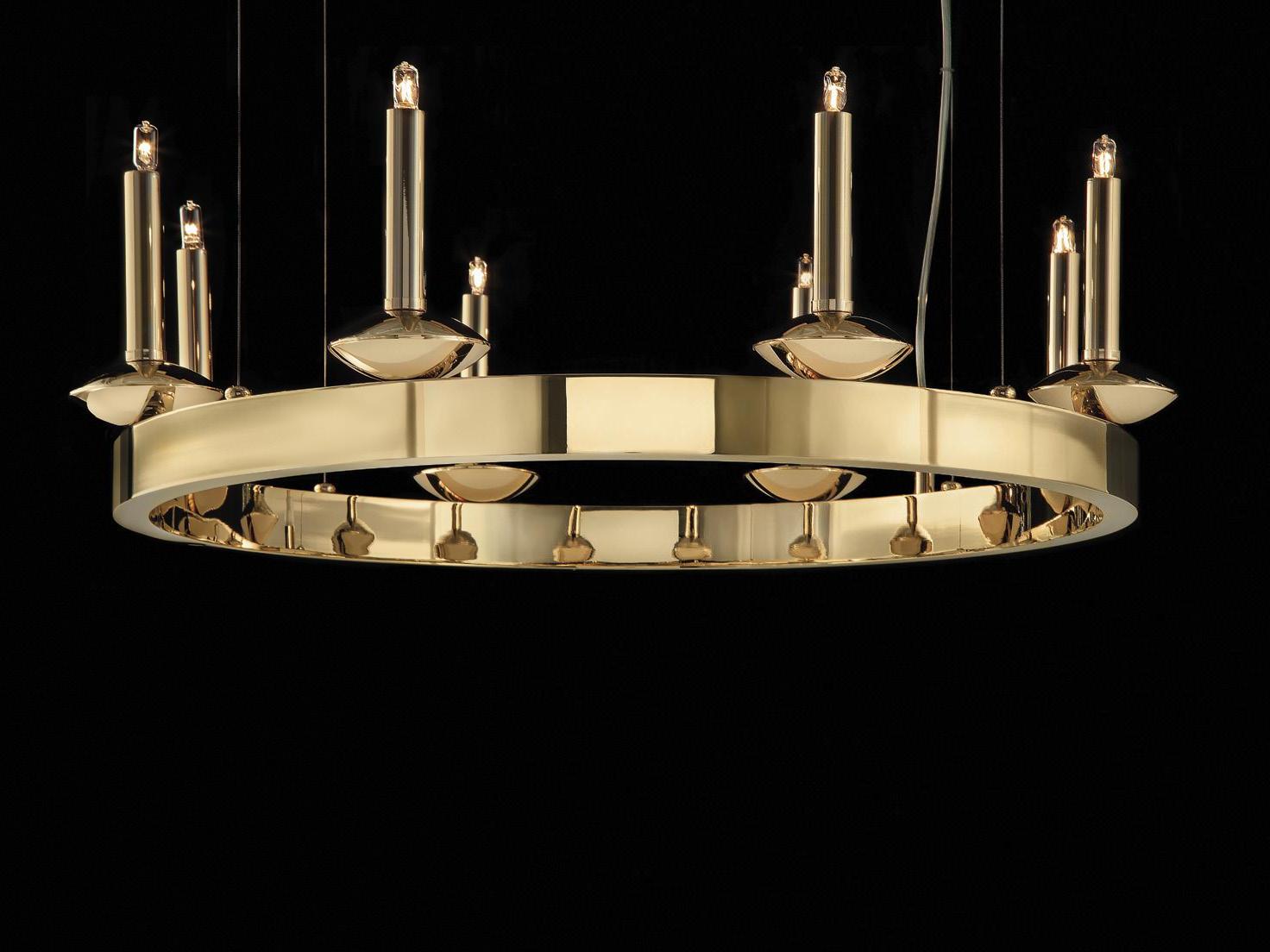 Indirect light brass chandelier | Sharon by Aiardini lighting