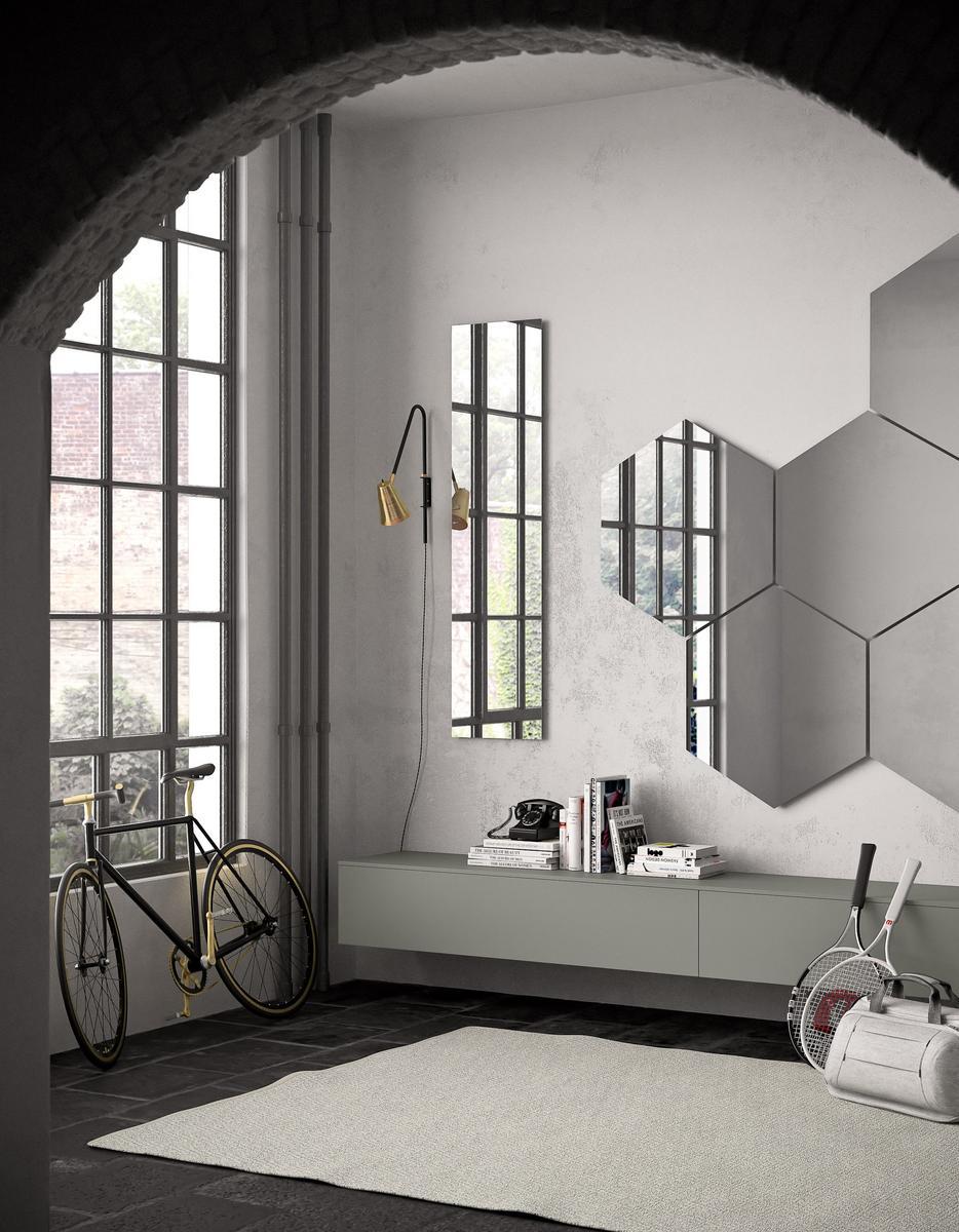 Wall-mounted mirror | Geometrika Esagonale by Pianca