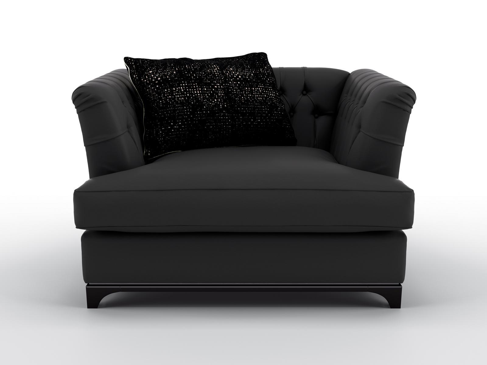 Tufted leather armchair with armrests | Davis by Bruno Zampa