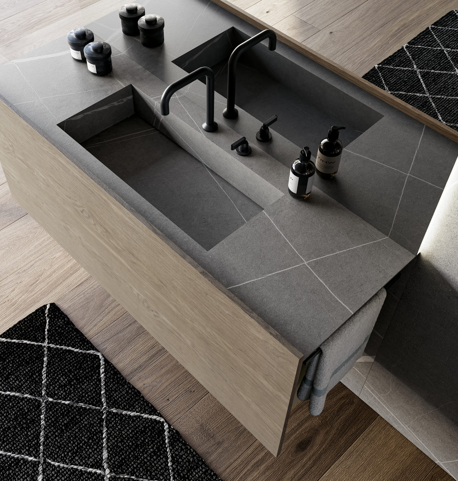 Lacquered bathroom | Sail by Birex