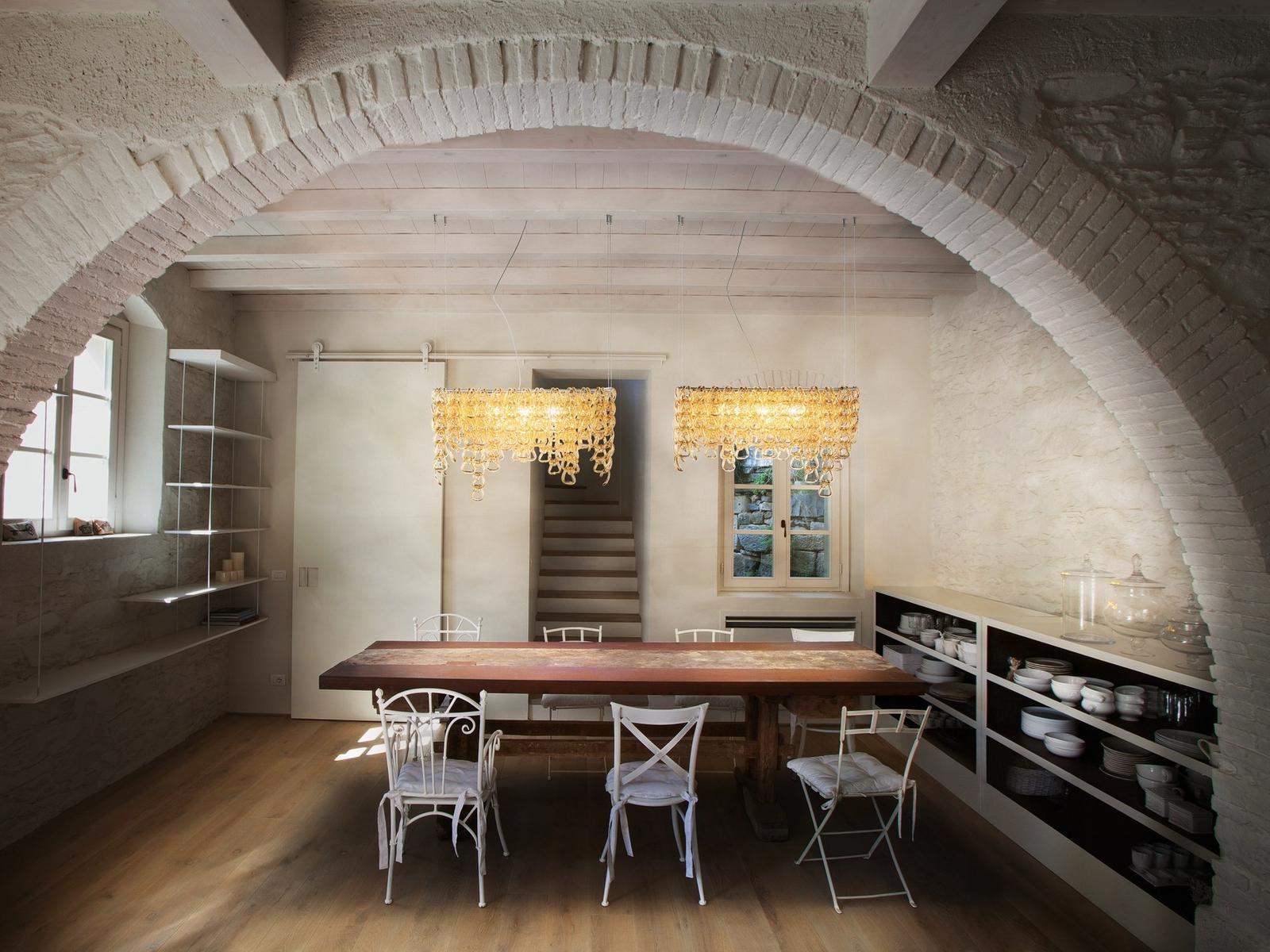 Direct light blown glass pendant lamp | Minigiogali Sp Clo by Vistosi