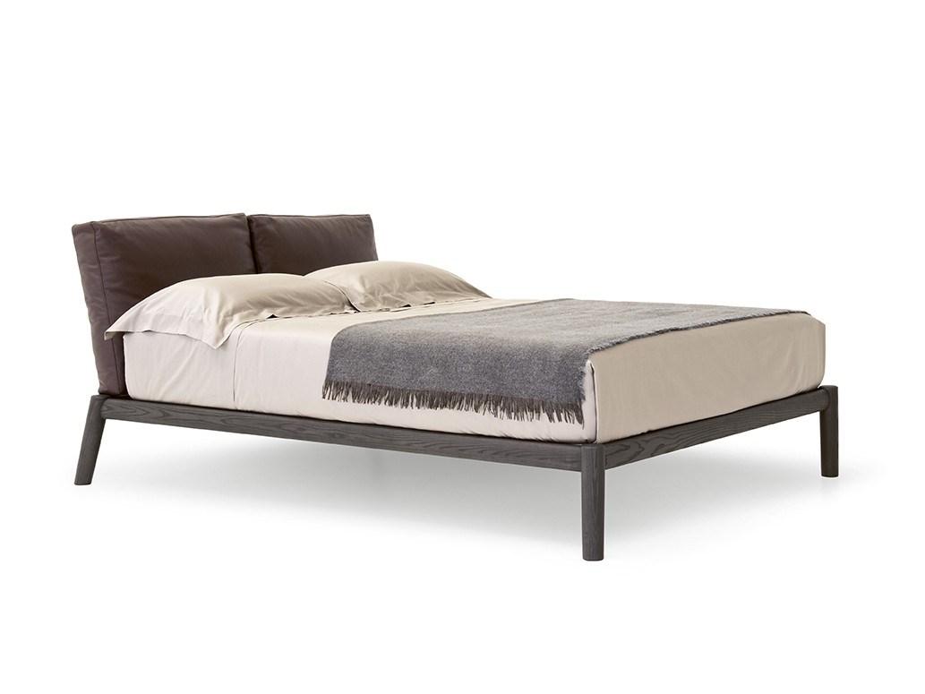 Ash double bed with upholstered headboard | Dioniso by Pianca