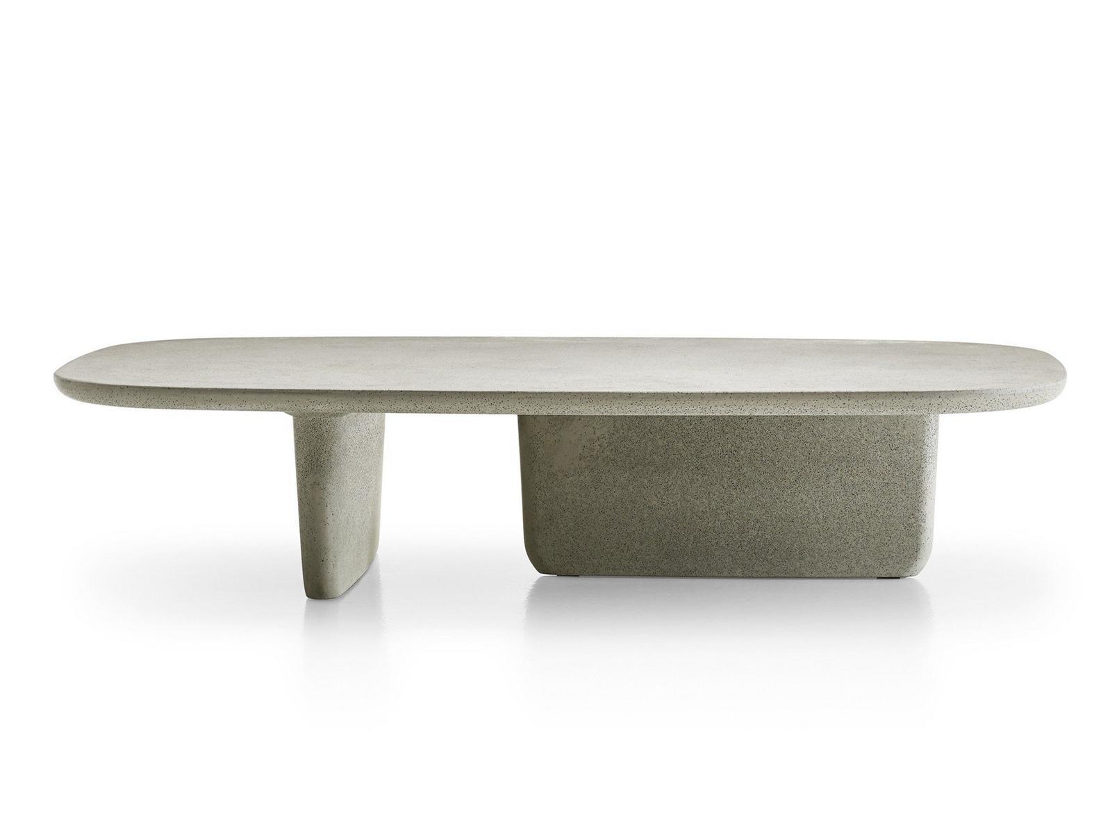 Rectangular cement garden side table | Tobi-ishi Outdoor by B&B Italia