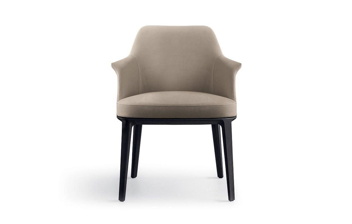 Upholstered chair with armrests | Sophie by Poliform