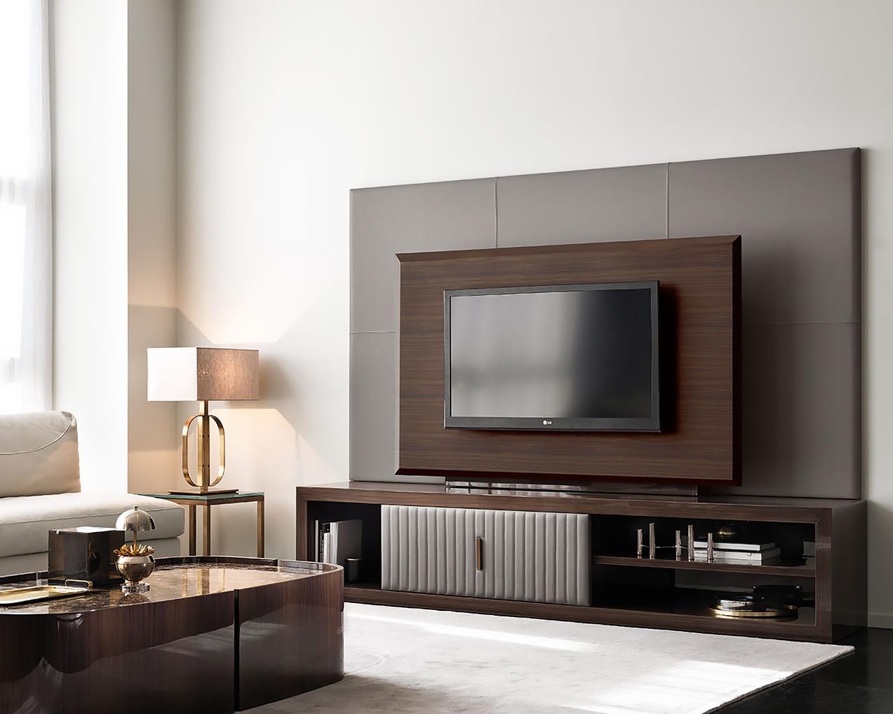 Modular veneer tv furniture with doors | Hamilton by Daytona