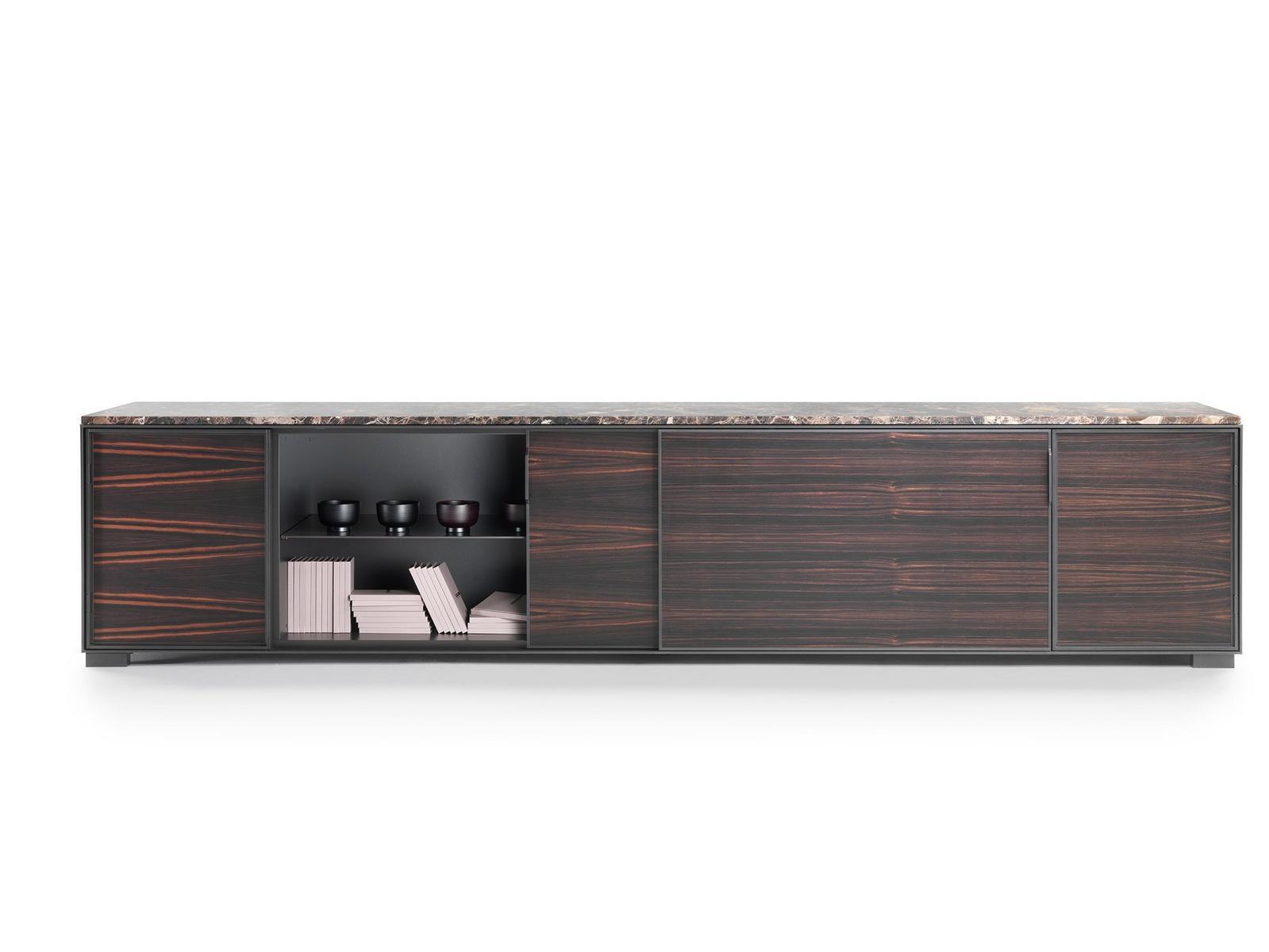 Wooden sideboard with sliding doors | Taylor by Flexform