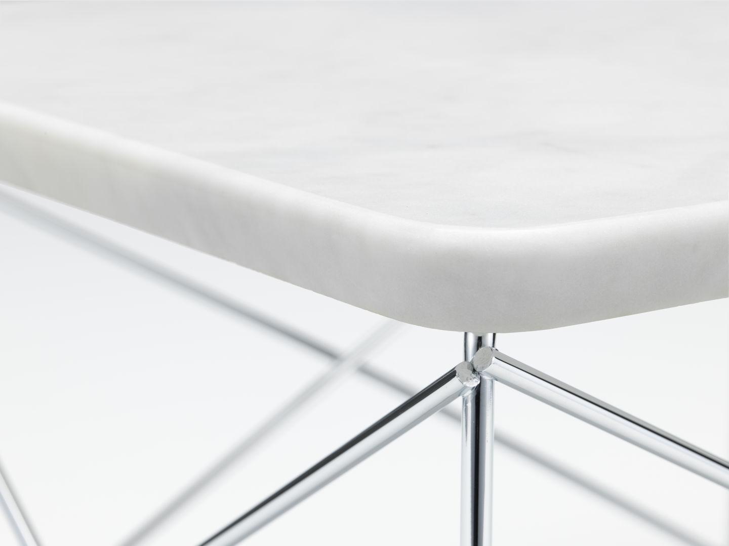 Coffee table with Carrara marble top and steel base | Ltr by Vitra