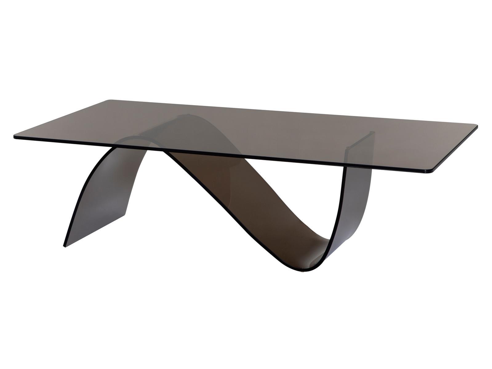 Low rectangular glass coffee table | Onda by Tonin Casa