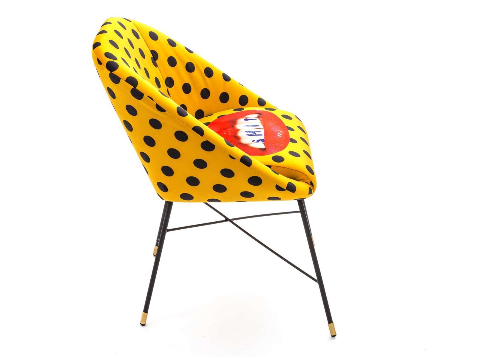 Upholstered fabric chair with armrests | Shit by Seletti