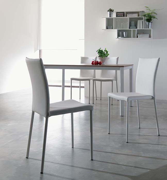 Upholstered Eco-leather chair | Premiere by Ozzio Italia