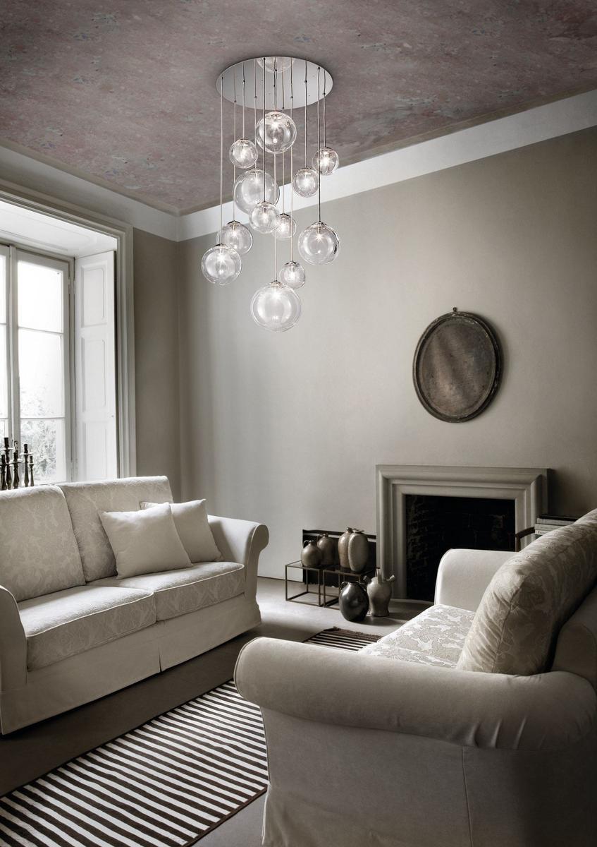 Direct light blown glass pendant lamp | Puppet Sp R by Vistosi