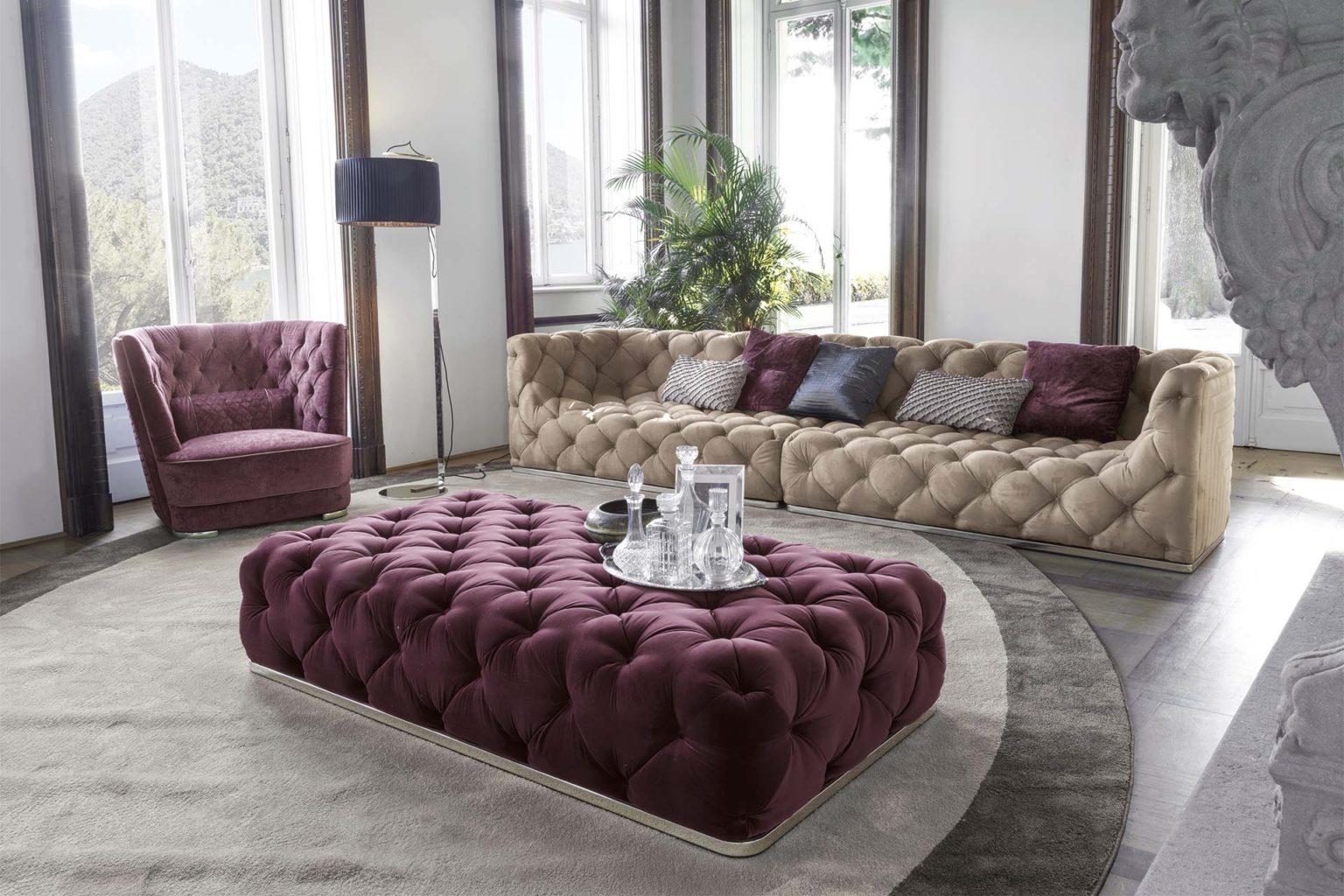 Corner nabuk sofa in a contemporary style | Caracciolo by Vittoria Frigerio