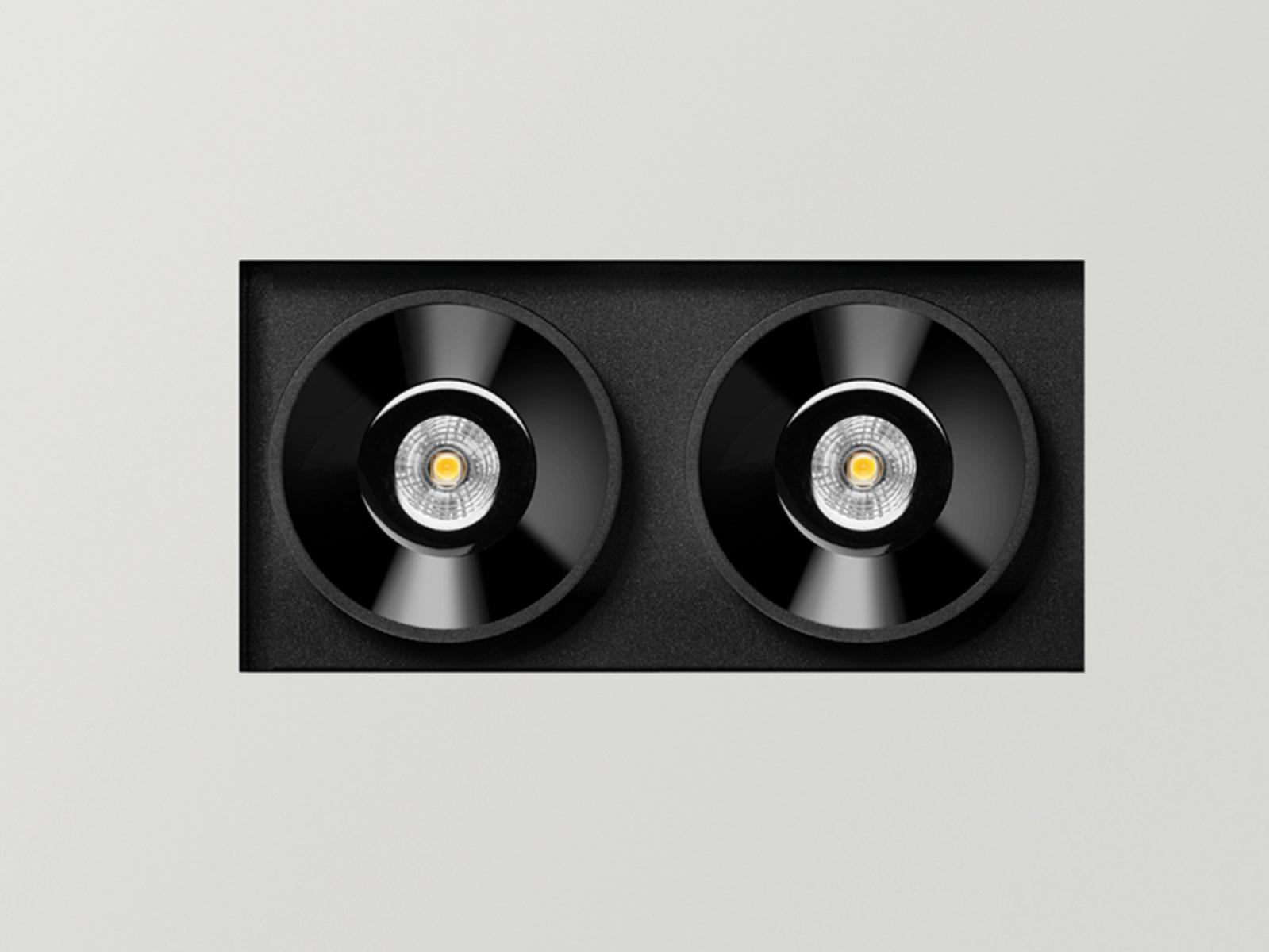 LED recessed multiple aluminium spotlight | Black Foster Trimless 2 by Arkoslight