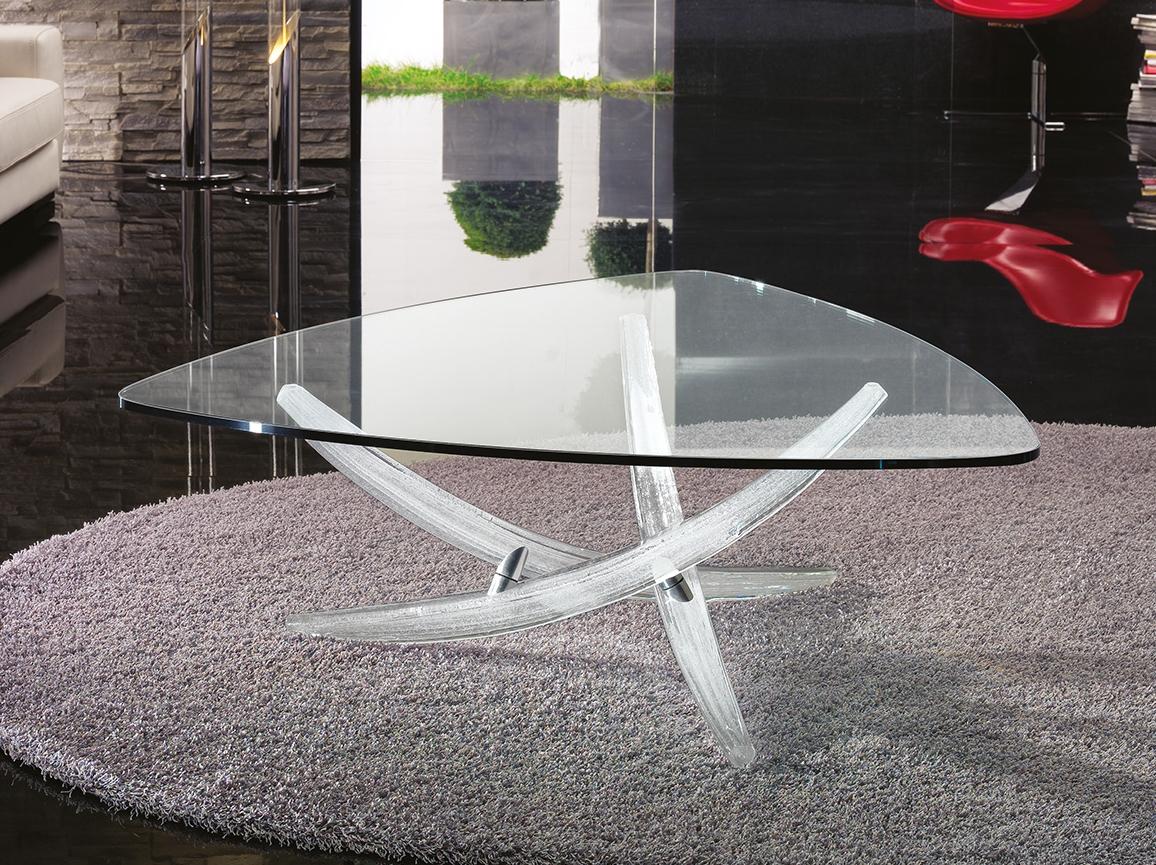 Triangular glass coffee table | Fili D'erba by Reflex