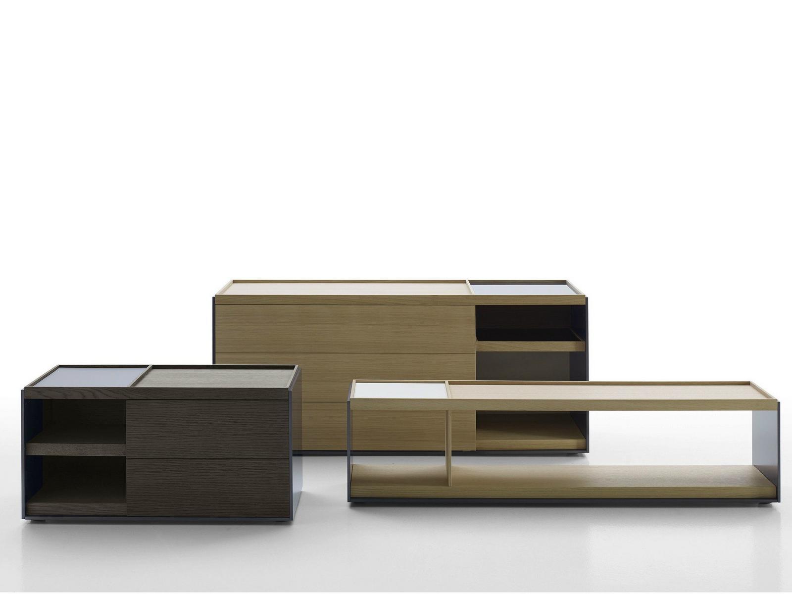 Low rectangular wooden coffee table | Surface by B&B Italia