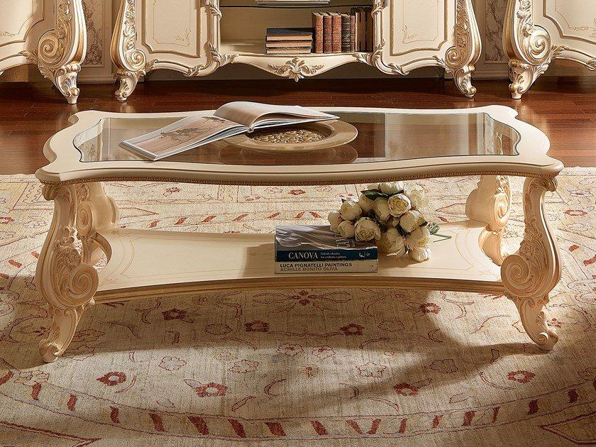 Wood and glass coffee table | Firenze by Barnini Oseo