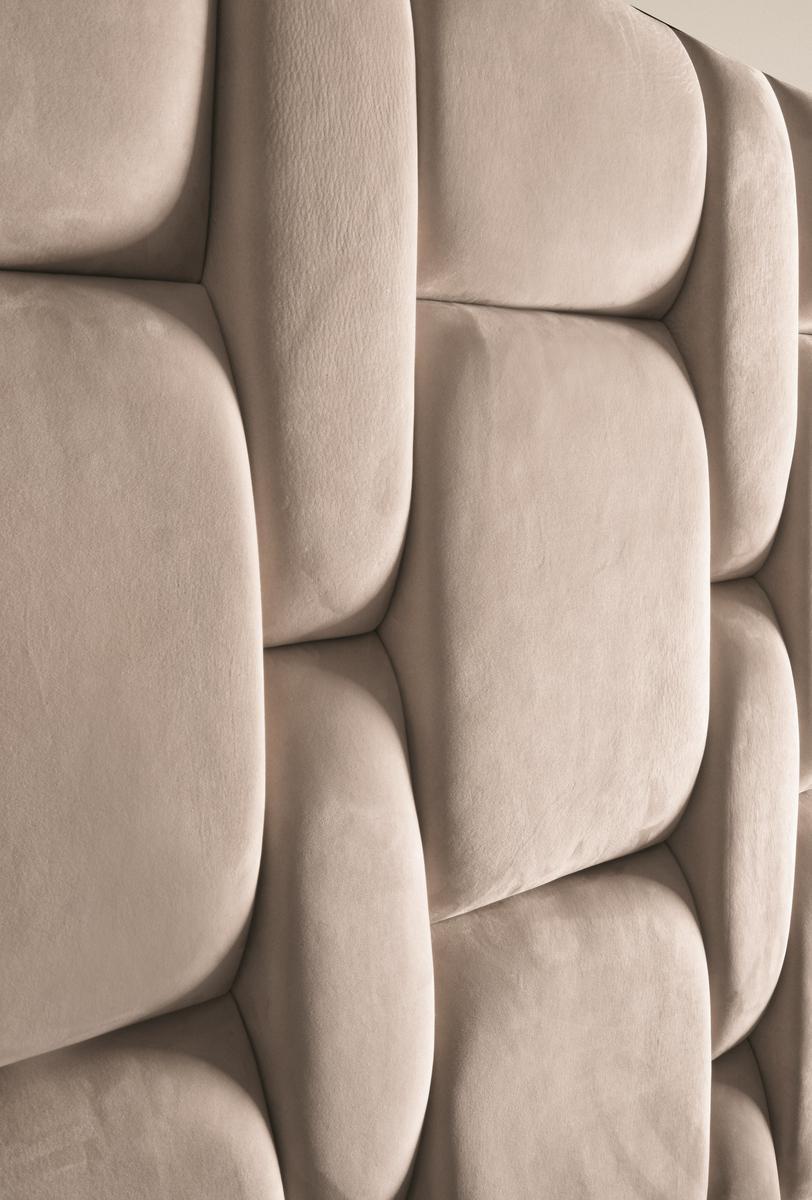 Leather king size bed with upholstered headboard | Jubilee L by Capital Collection