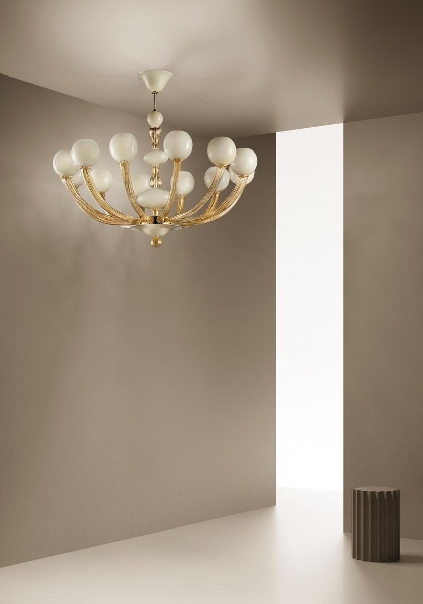 Blown glass chandelier | Gritti by Sylcom