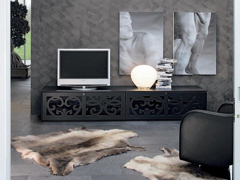 Low wood and glass TV cabinet | Paris by Tonin Casa
