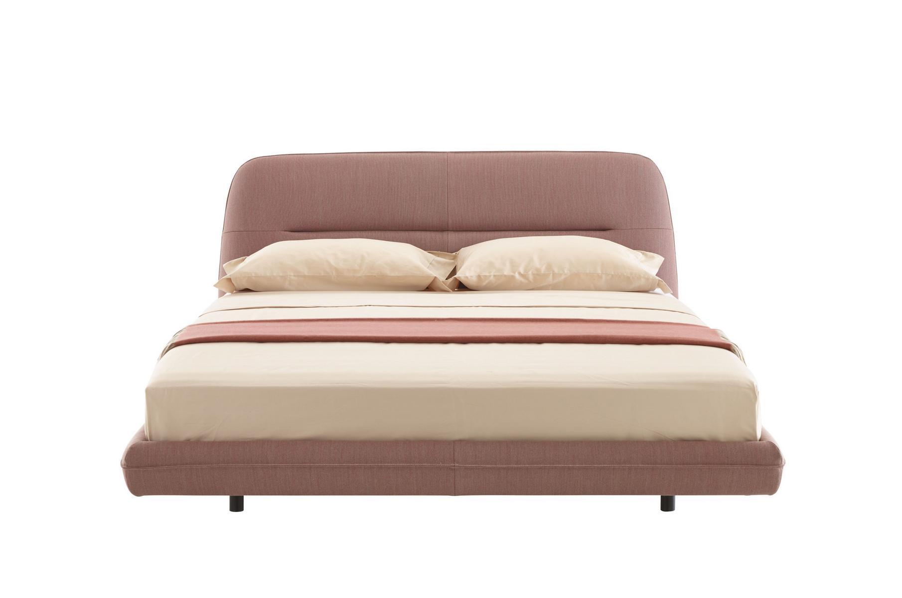 Fabric double bed with upholstered headboard | Ultime by Ligne Roset