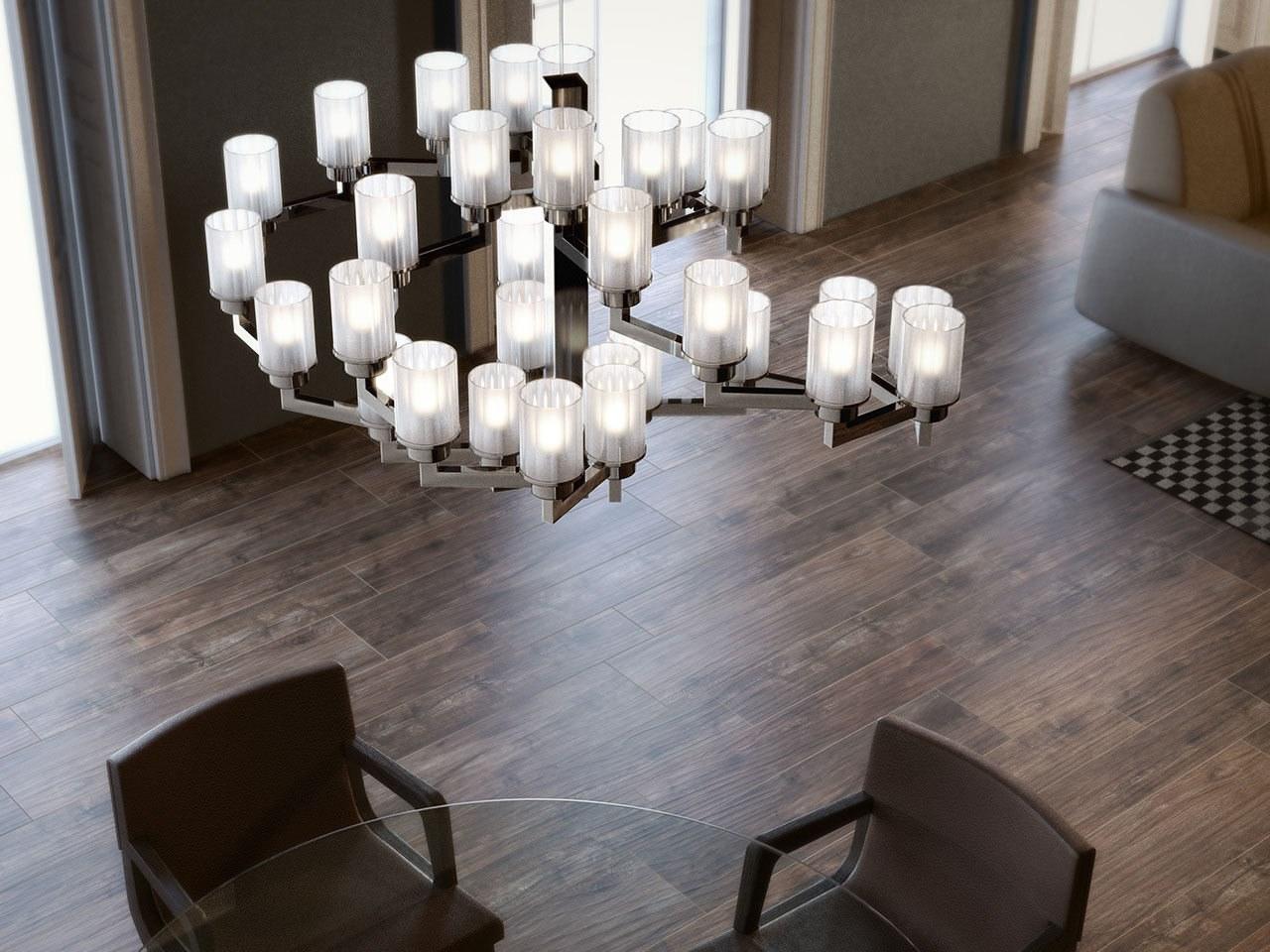 Metal and etched glass chandelier | Artù by Italamp