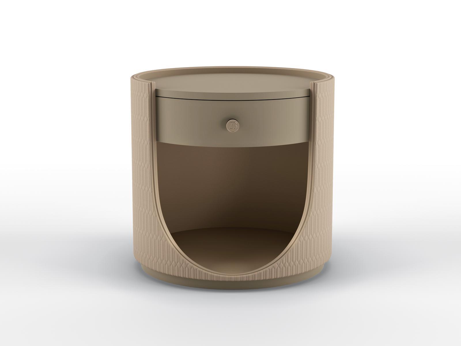 Oval bedside table with drawers | Elypse by Bruno Zampa