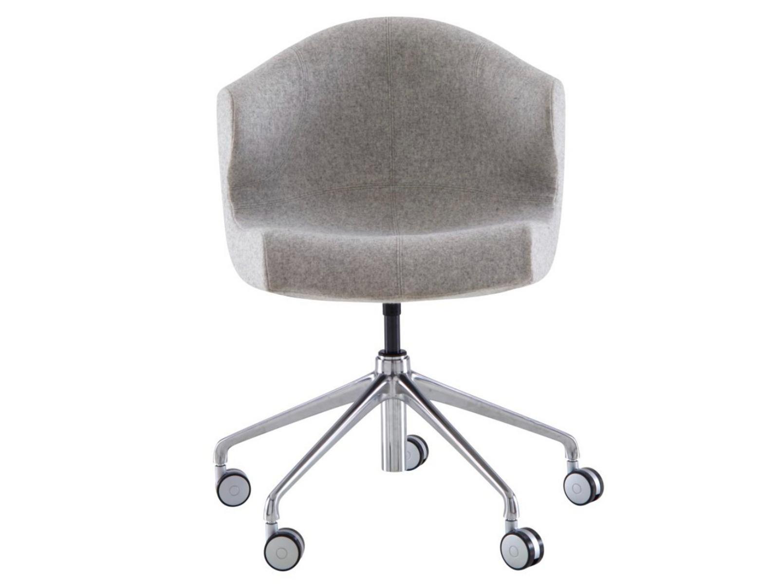Swivel fabric office chair with 5-Spoke base with castors | Alster by Ligne Roset