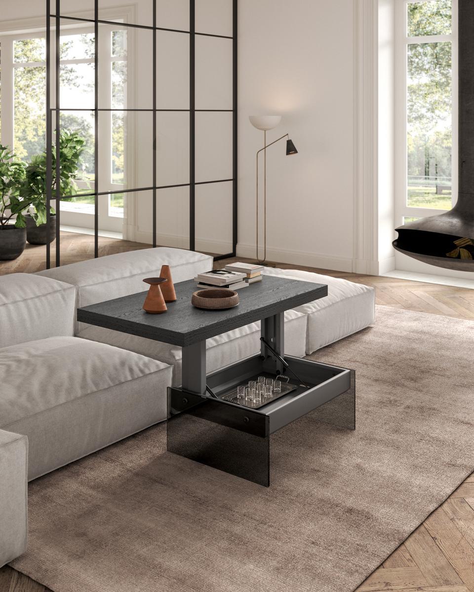 Height-adjustable rectangular wooden coffee table | Bellagio by Ozzio Italia