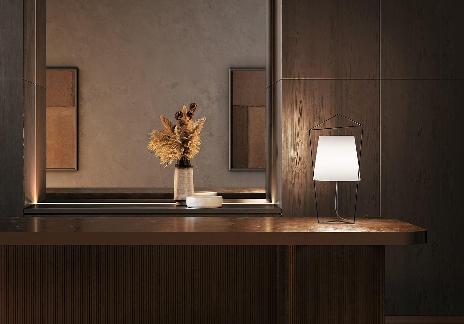 Opal glass table lamp | Tatu by Kundalini